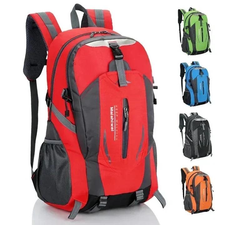 Mochila de viaje impermeable para exteriores con múltiples compartimentos