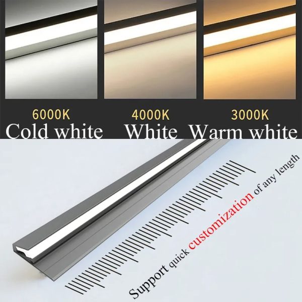 Barras de Iluminación LED de 45 Grados para Debajo del Mueble, Tiras Ultra Finas Invisibles