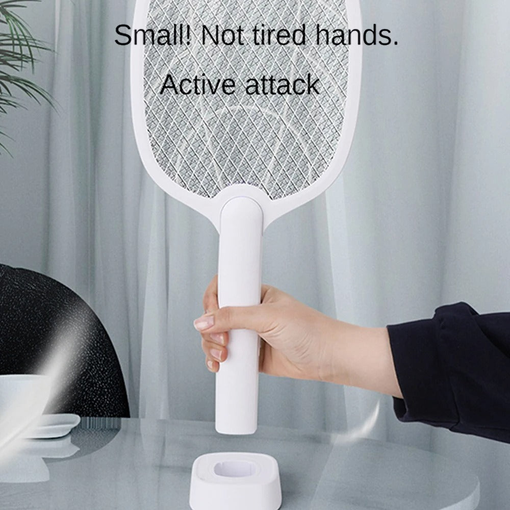 Rastrillo eléctrico recargable 2 en 1 y destructor de insectos – 2500V sin químicos