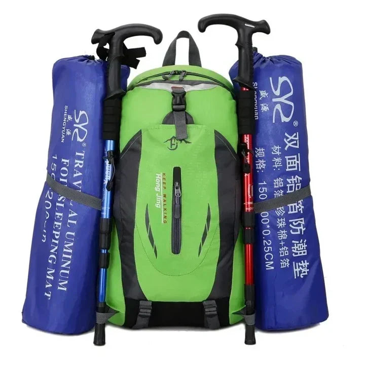 Mochila de viaje impermeable para exteriores con múltiples compartimentos