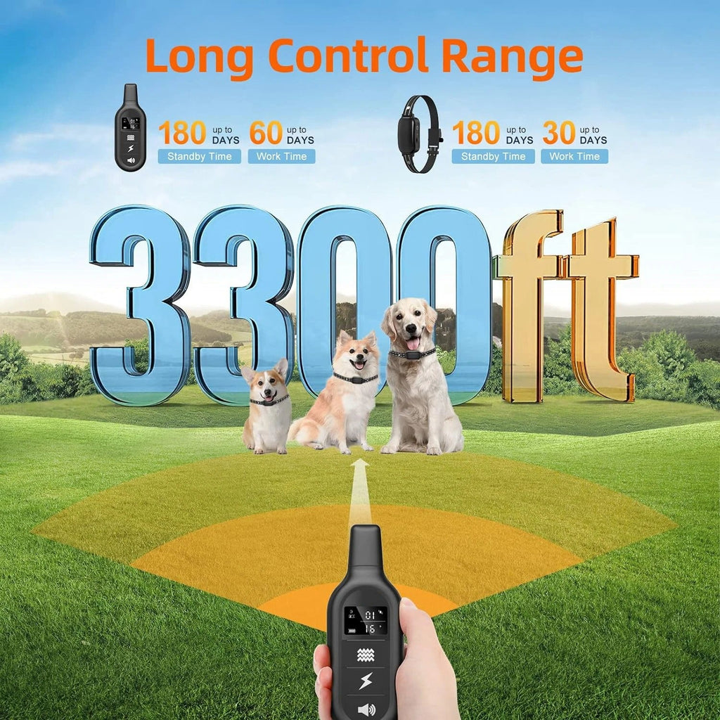 Collar E-Collar para Entrenamiento de Perros Impermeable y Recargable de 1000m