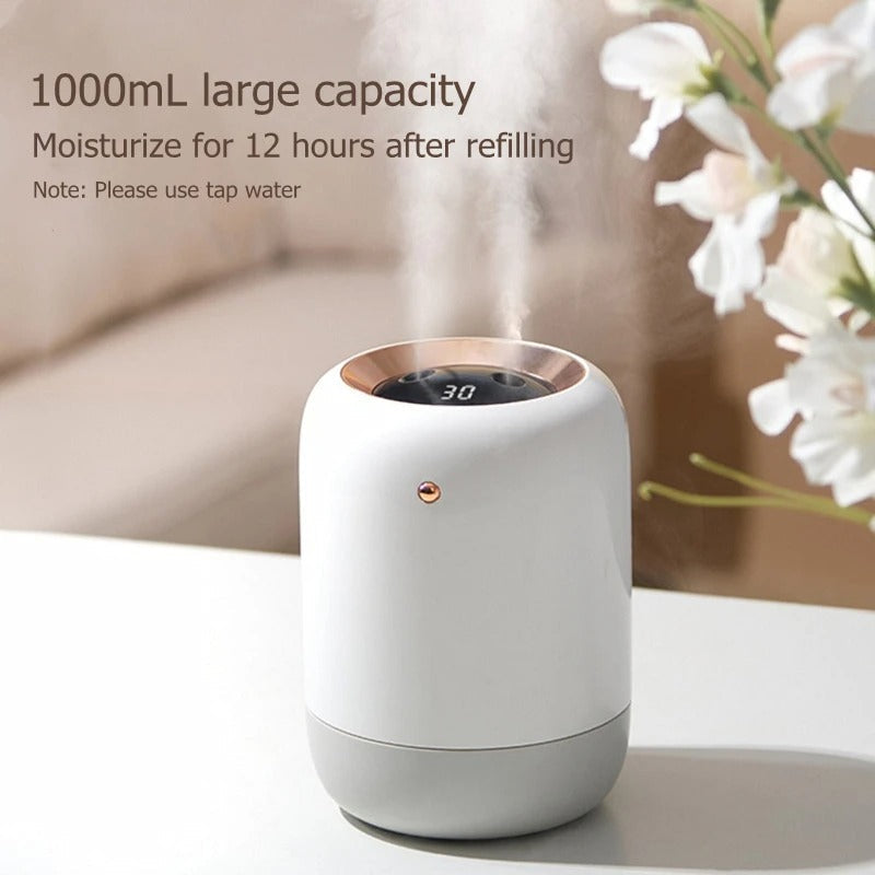 Lisslune | Humidificador de Aire HydraPur UV – Humidificador Portátil Silencioso con Esterilización UV para un Aire Limpio y Cómodo