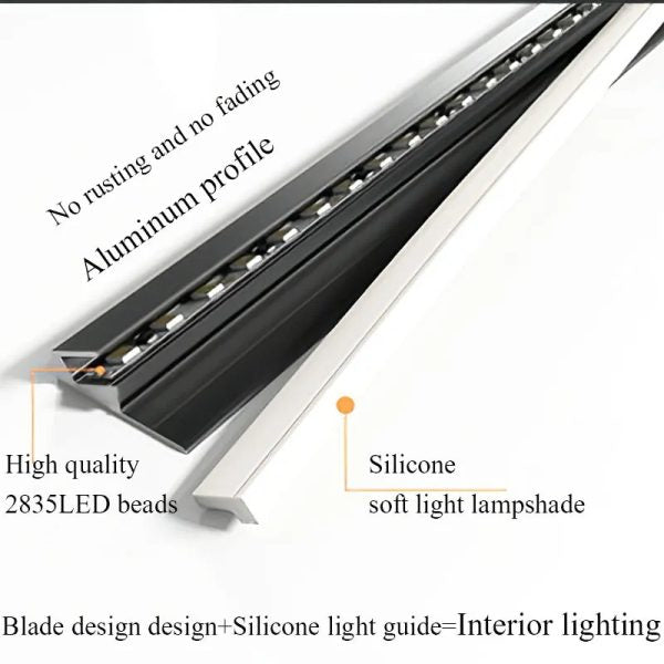 Barras de Iluminación LED de 45 Grados para Debajo del Mueble, Tiras Ultra Finas Invisibles