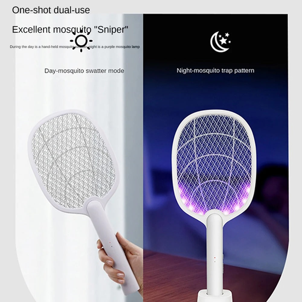 Rastrillo eléctrico recargable 2 en 1 y destructor de insectos – 2500V sin químicos