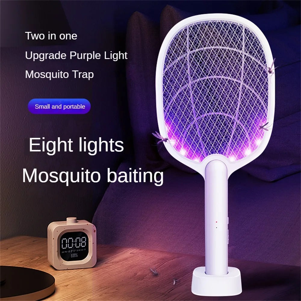 Rastrillo eléctrico recargable 2 en 1 y destructor de insectos – 2500V sin químicos