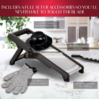 SlicerPro Kit de Seguridad | Mandolina con Guantes Resistentes a Cortes