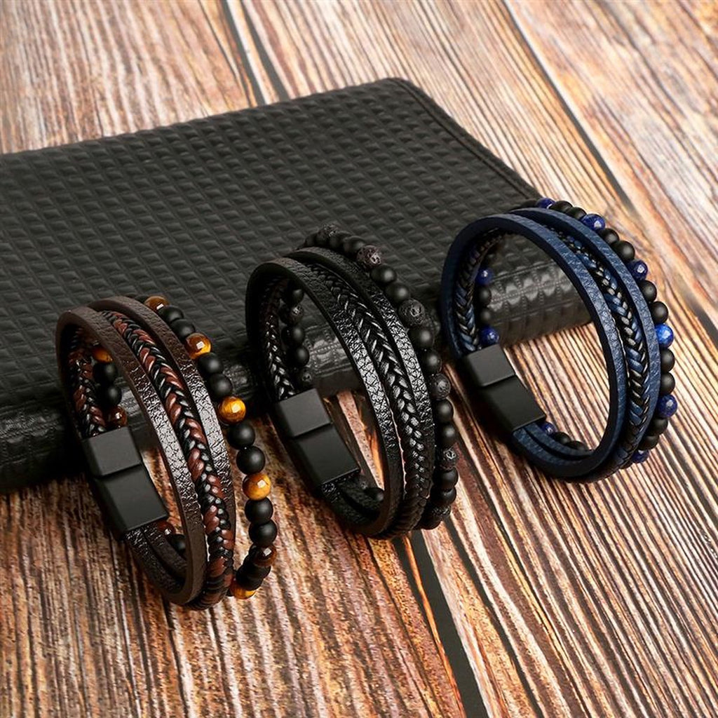 Conjunto de Pulseras Elegantes para Hombre - Estilo Moderno