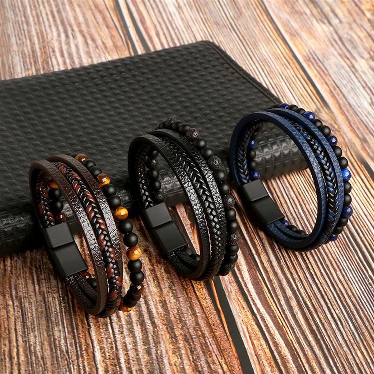 Conjunto de Pulseras Elegantes para Hombre - Estilo Moderno