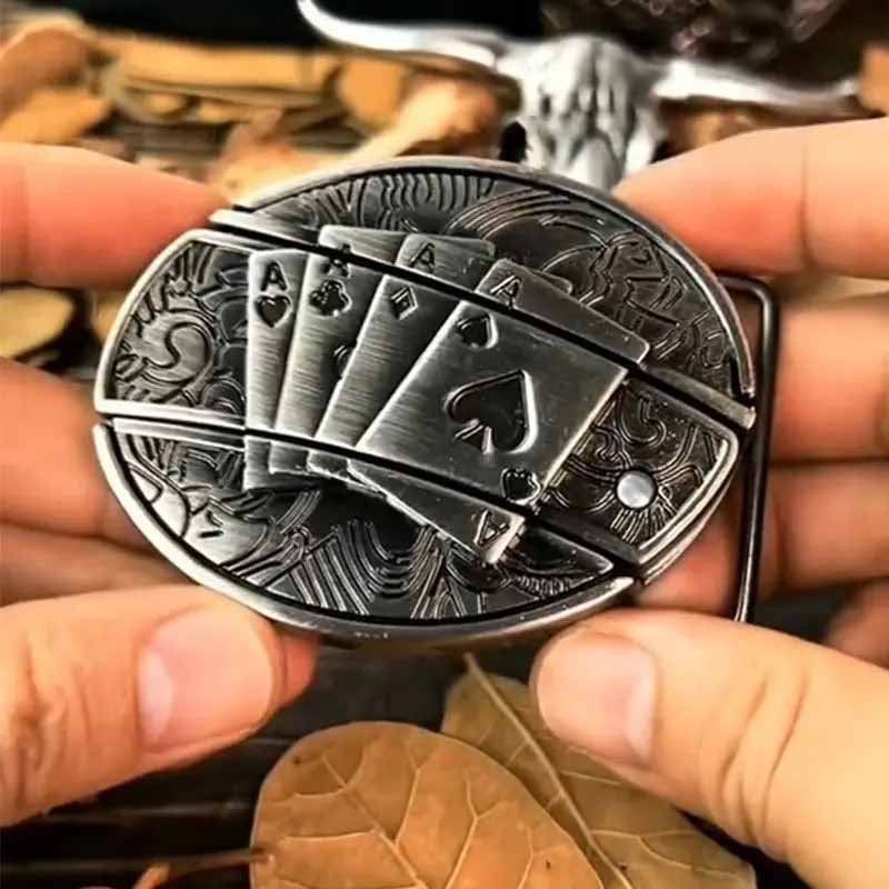 Hebilla de cinturón ovalada de metal para vaqueros