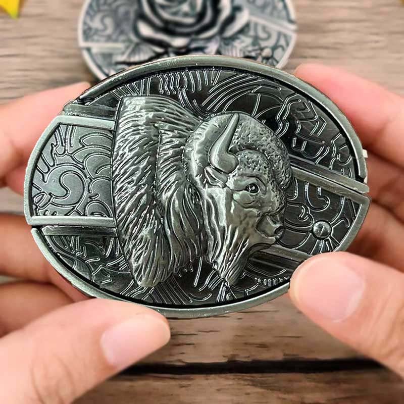 Hebilla de cinturón ovalada de metal para vaqueros
