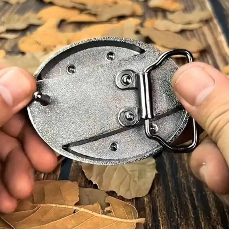Hebilla de cinturón ovalada de metal para vaqueros