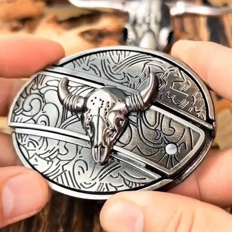 Hebilla de cinturón ovalada de metal para vaqueros