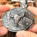 Hebilla de cinturón ovalada de metal para vaqueros