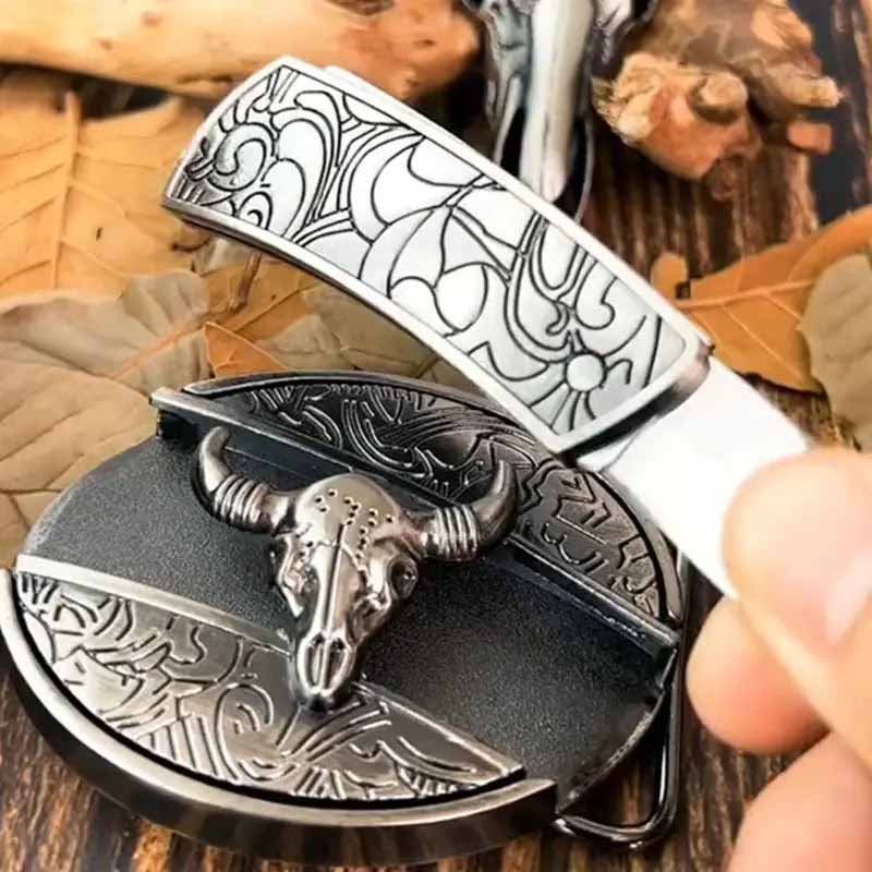 Hebilla de cinturón ovalada de metal para vaqueros