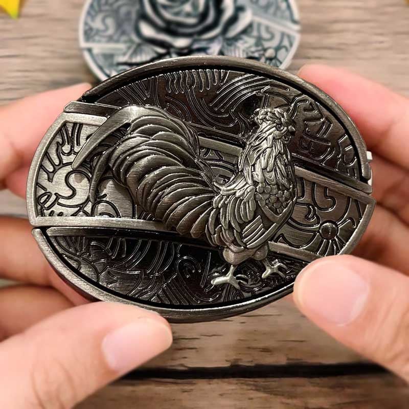 Hebilla de cinturón ovalada de metal para vaqueros