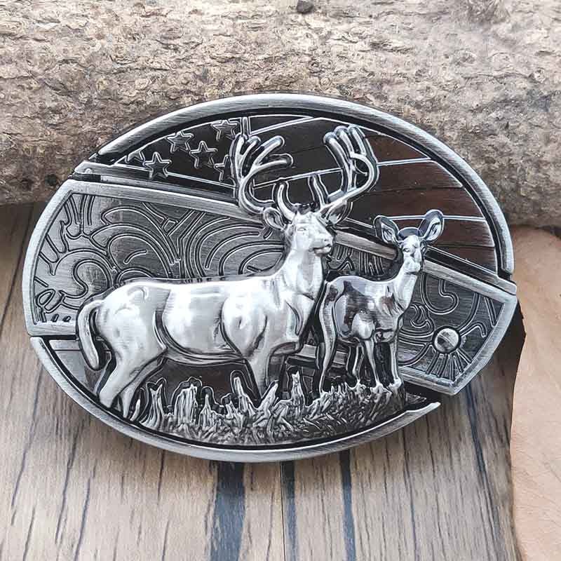 Hebilla de cinturón ovalada de metal para vaqueros