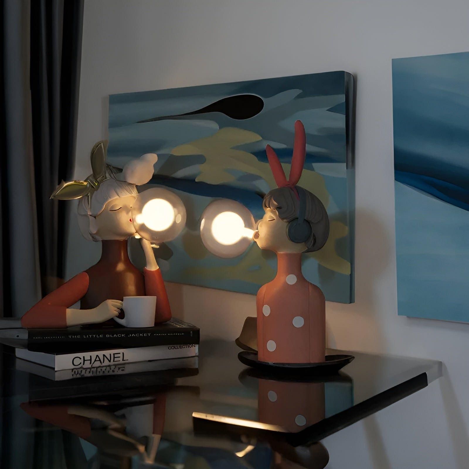 Luz nocturna con efecto burbuja – Adorno de niña burbuja USB lámpara de mesa para un hogar acogedor