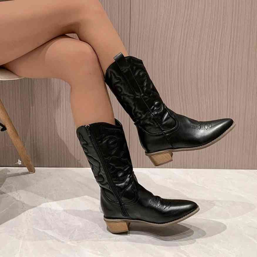 Botas Retro de Vaquera hasta la Pantorrilla