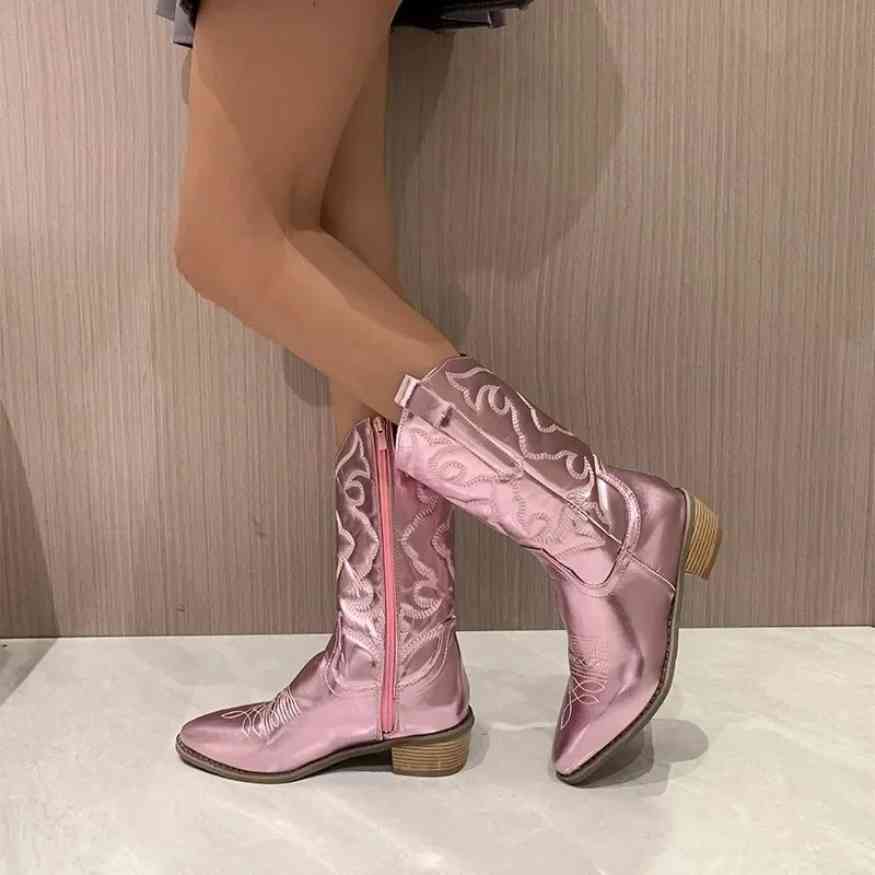 Botas Retro de Vaquera hasta la Pantorrilla