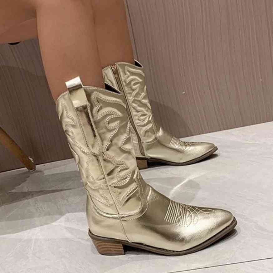 Botas Retro de Vaquera hasta la Pantorrilla
