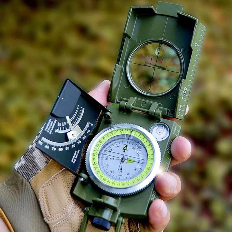 Brújula militar multifuncional con clinómetro para uso al aire libre