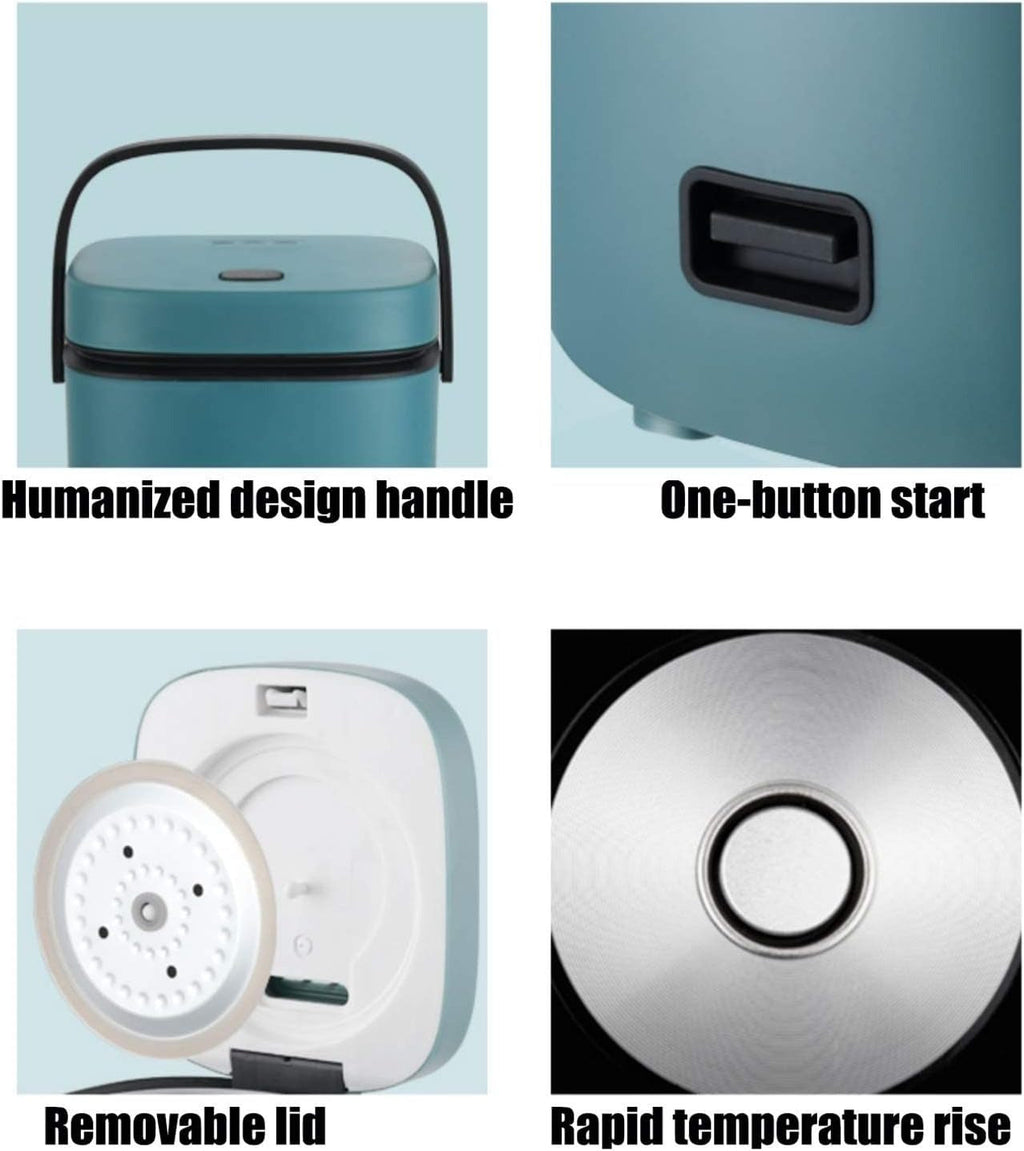 Mini Olla Arrocera Compacta para 1-2 Personas y Vaporera Multifuncional