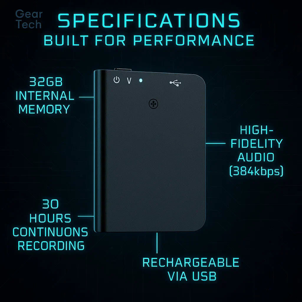 Grabadora de Voz Miniatura Discreta para Captura de Audio Sigilosa