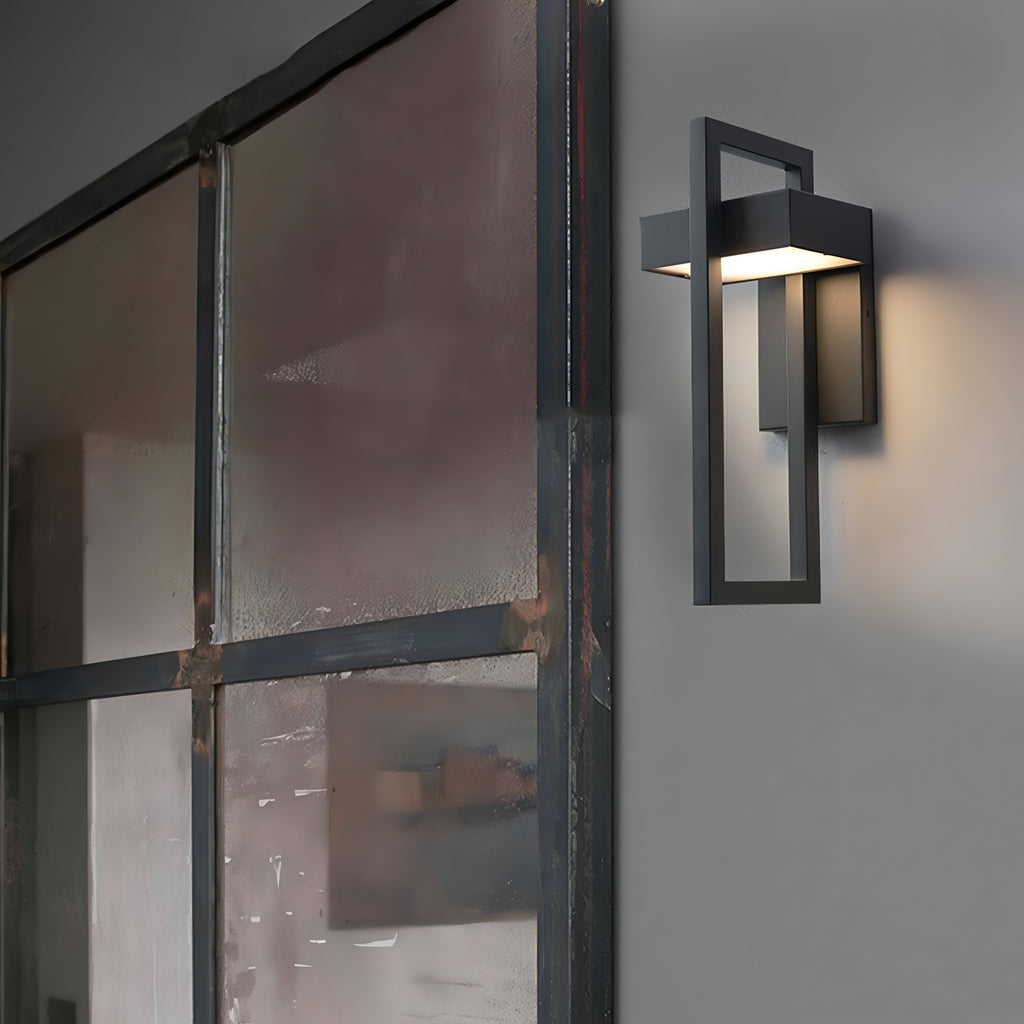 Luz de Pared Exterior Moderna Negra - Acabado de Acero Inoxidable