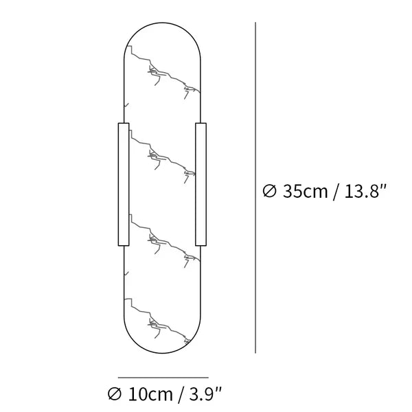 Lámpara de Pared Alabastro Alargada Melange – Iluminación Moderna Chic
