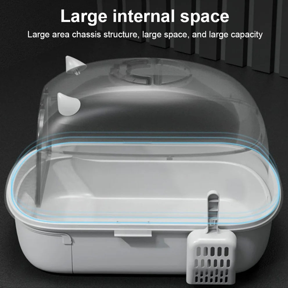 Caja de Arena para Gatos Cerrada con Puerta Basculante y Bandeja Extraíble
