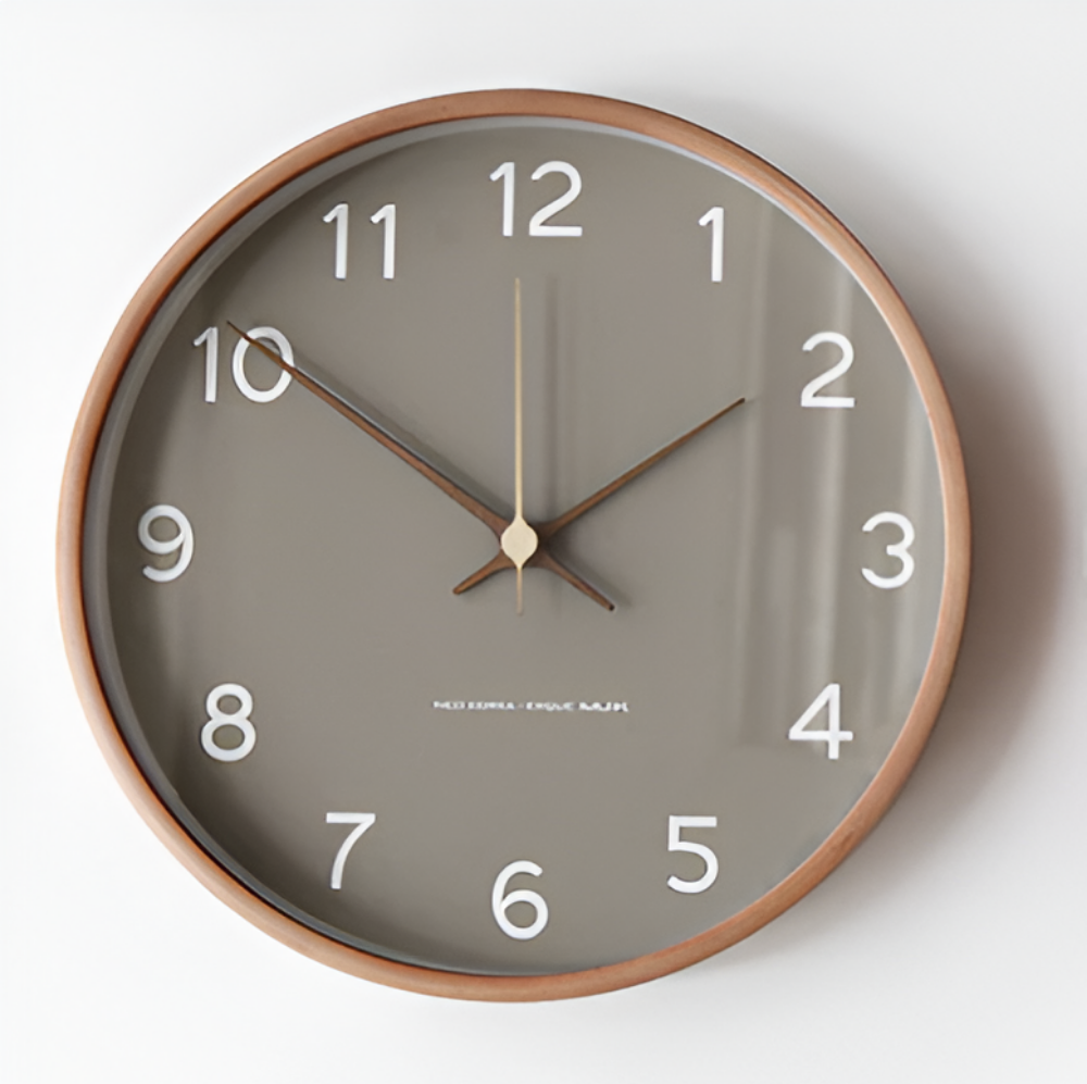 Reloj de Pared Redondo de Madera – Silencioso y Elegante para el Hogar