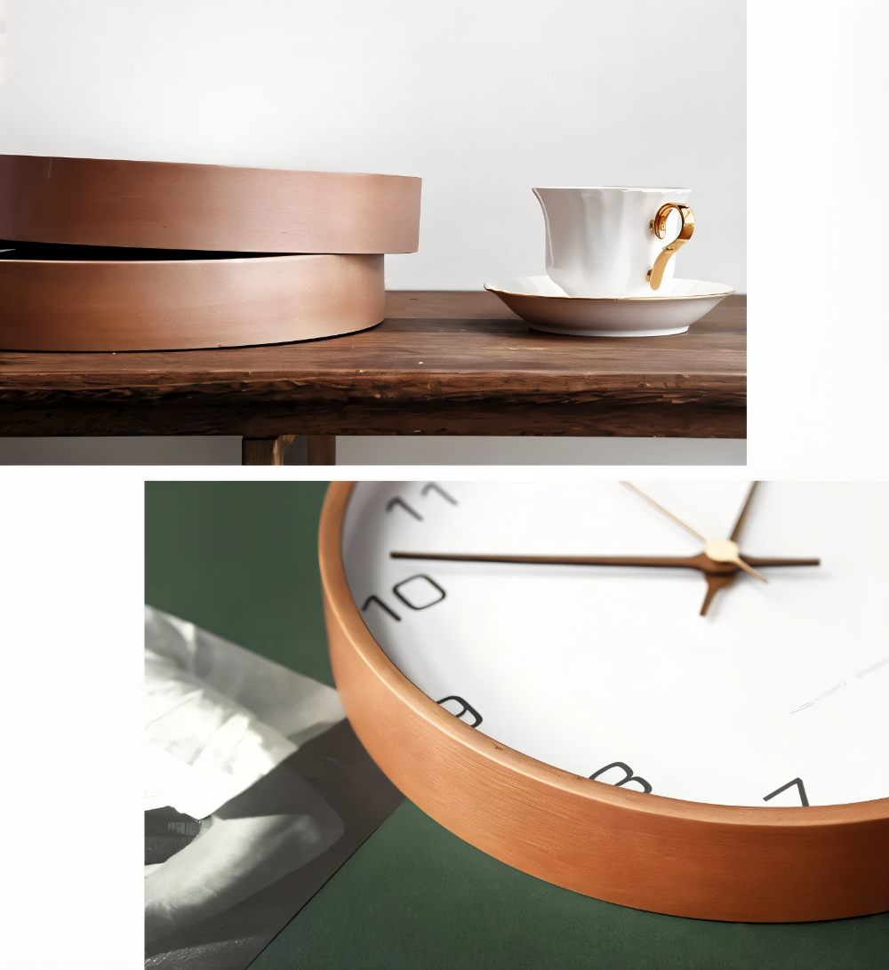Reloj de Pared Redondo de Madera – Silencioso y Elegante para el Hogar