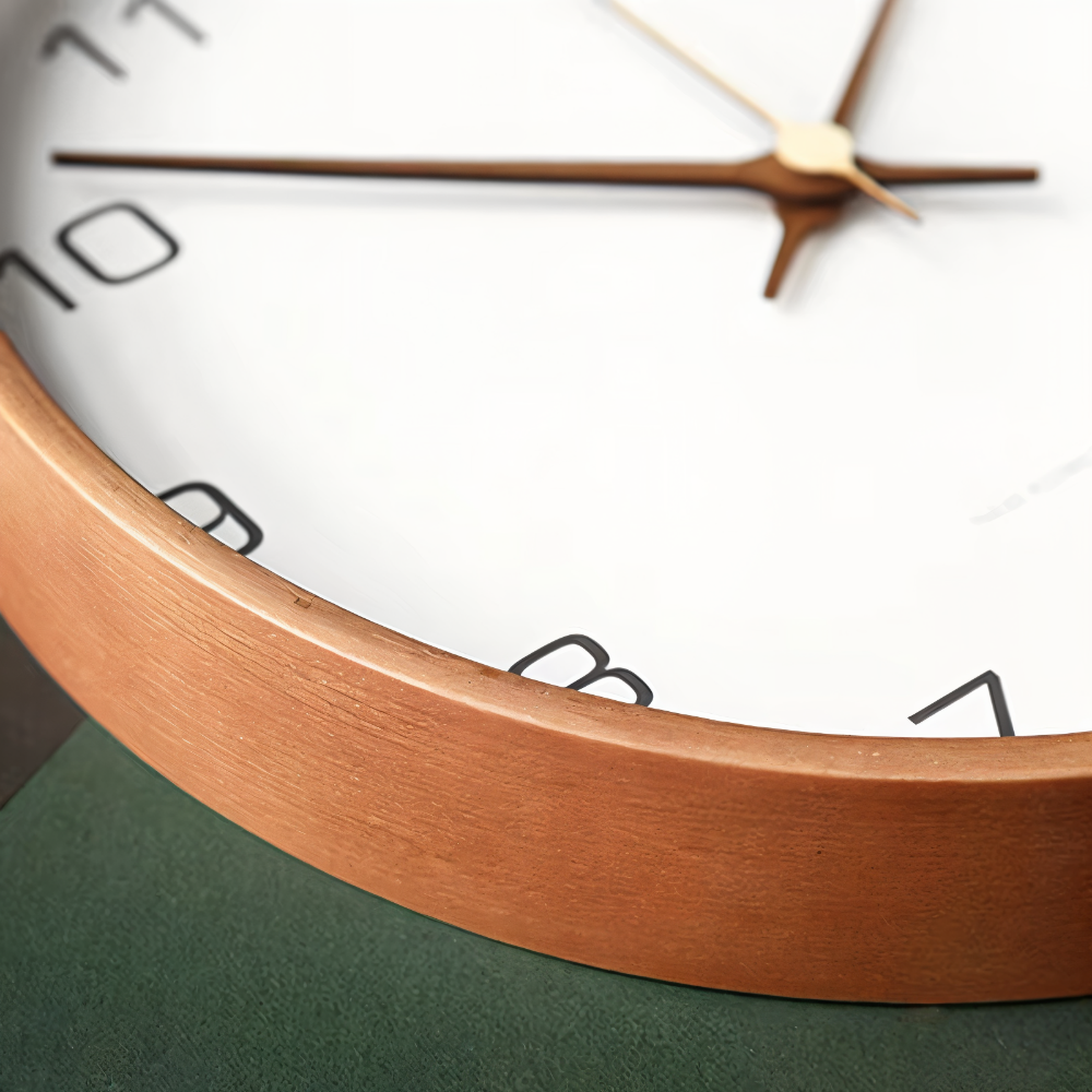 Reloj de Pared Redondo de Madera – Silencioso y Elegante para el Hogar
