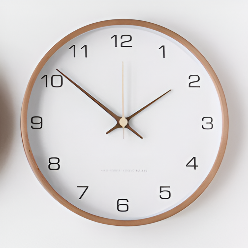 Reloj de Pared Redondo de Madera – Silencioso y Elegante para el Hogar
