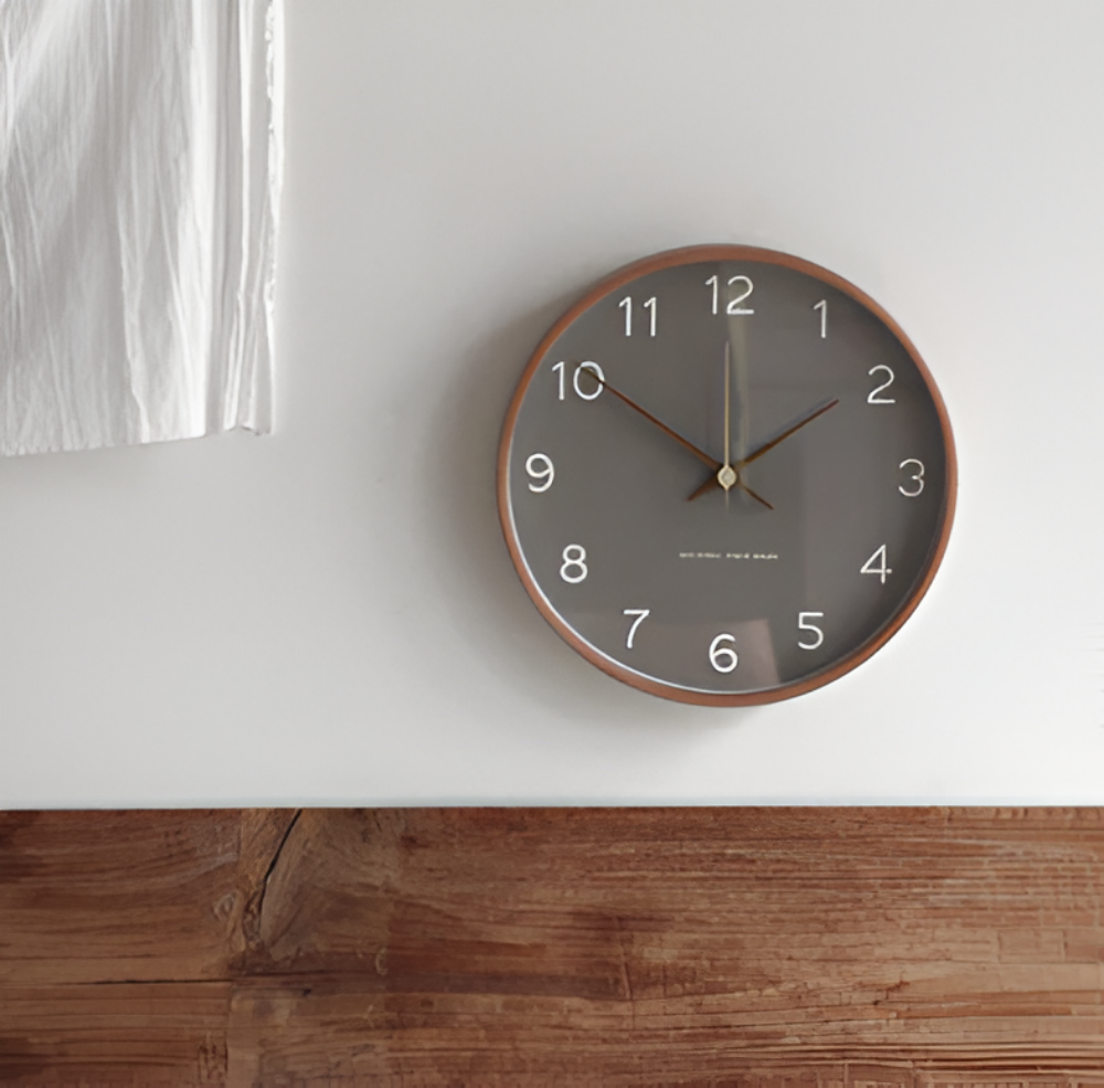 Reloj de Pared Redondo de Madera – Silencioso y Elegante para el Hogar