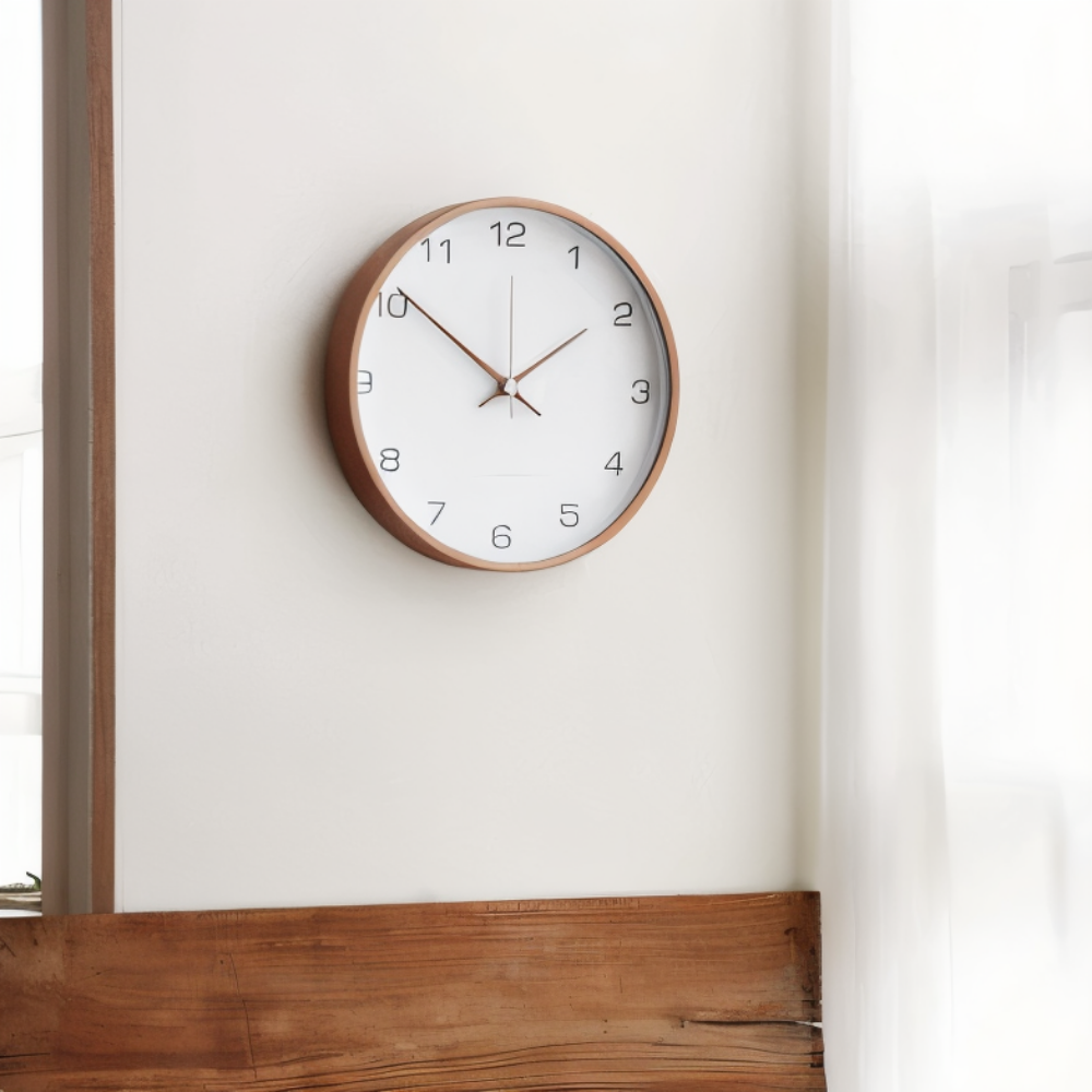 Reloj de Pared Redondo de Madera – Silencioso y Elegante para el Hogar