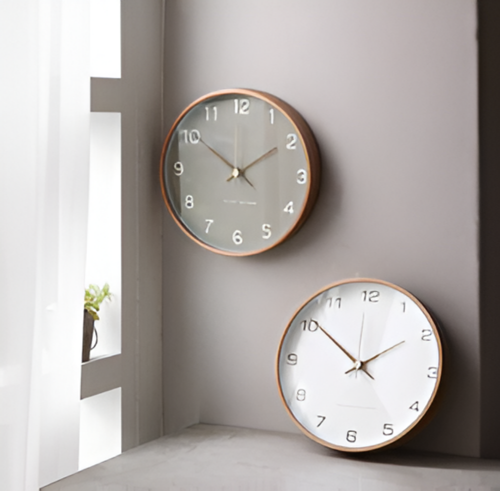 Reloj de Pared Redondo de Madera – Silencioso y Elegante para el Hogar