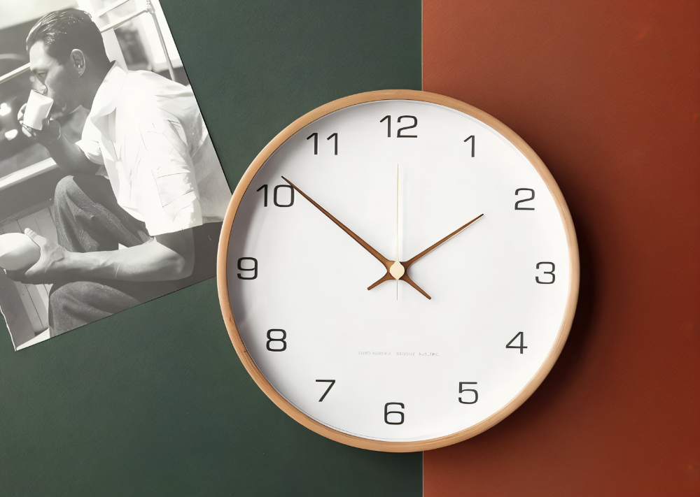 Reloj de Pared Redondo de Madera – Silencioso y Elegante para el Hogar