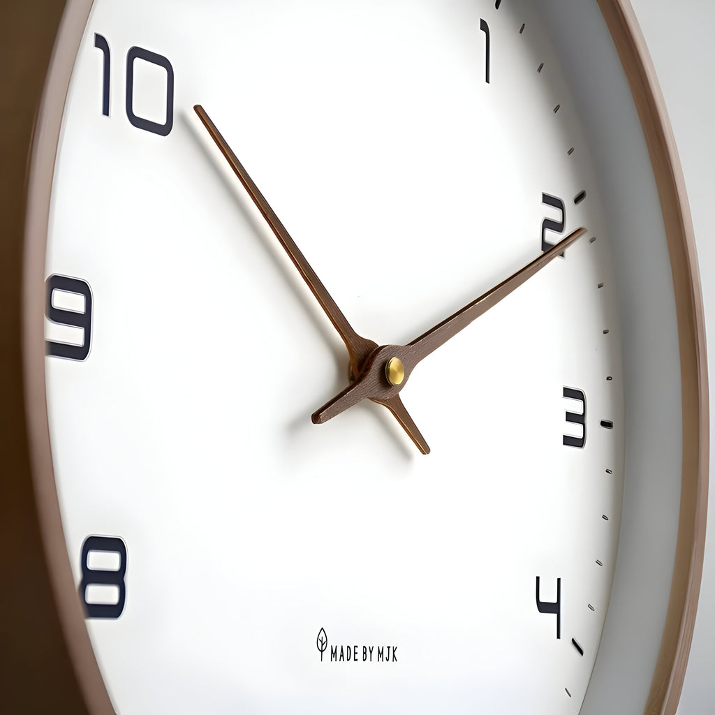 Reloj de Pared Silencioso de Madera | Diseño Redondo Moderno