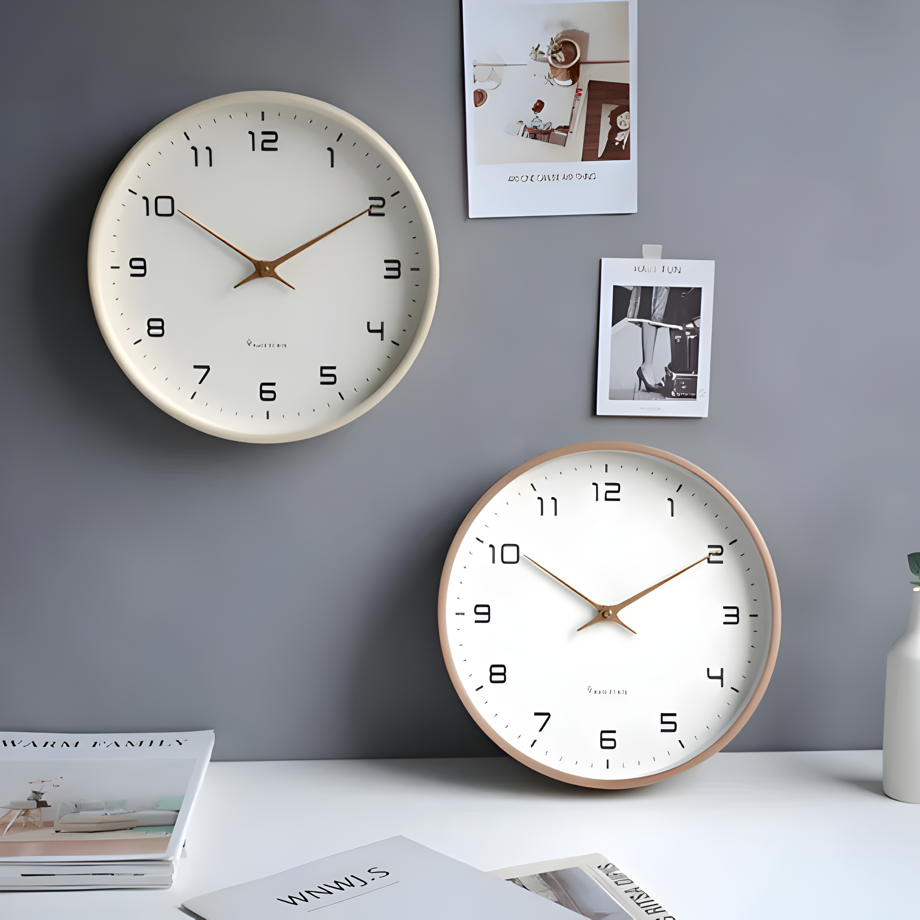 Reloj de Pared Silencioso de Madera | Diseño Redondo Moderno