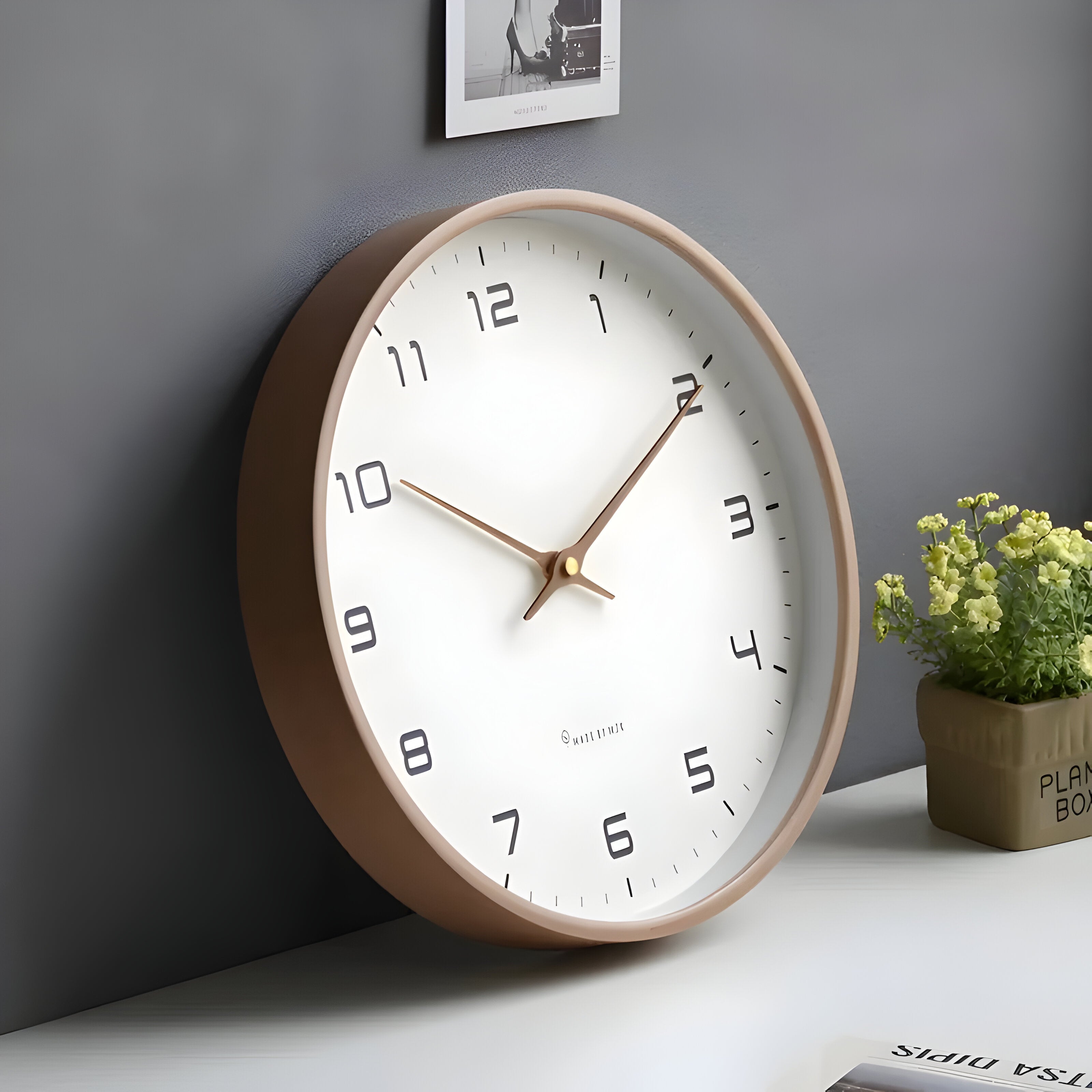 Reloj de Pared Silencioso de Madera | Diseño Redondo Moderno