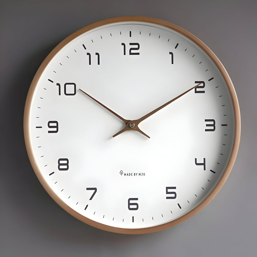 Reloj de Pared Silencioso de Madera | Diseño Redondo Moderno