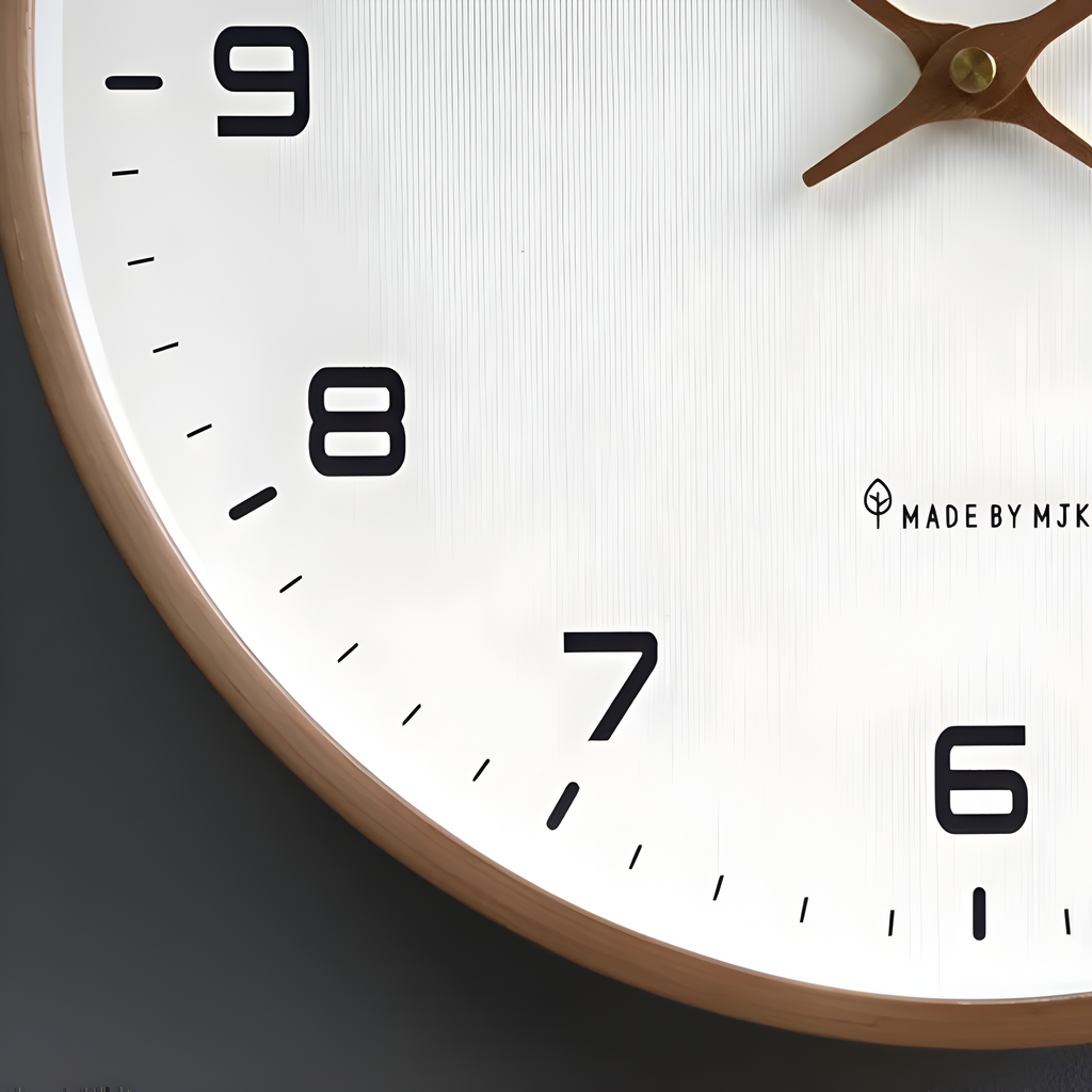 Reloj de Pared Silencioso de Madera | Diseño Redondo Moderno