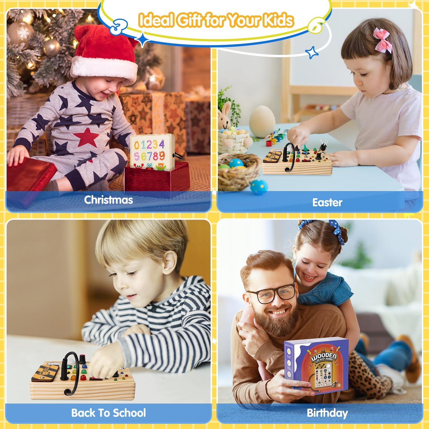 Tablero de Actividades Montessori para Niños - Luces Creativas