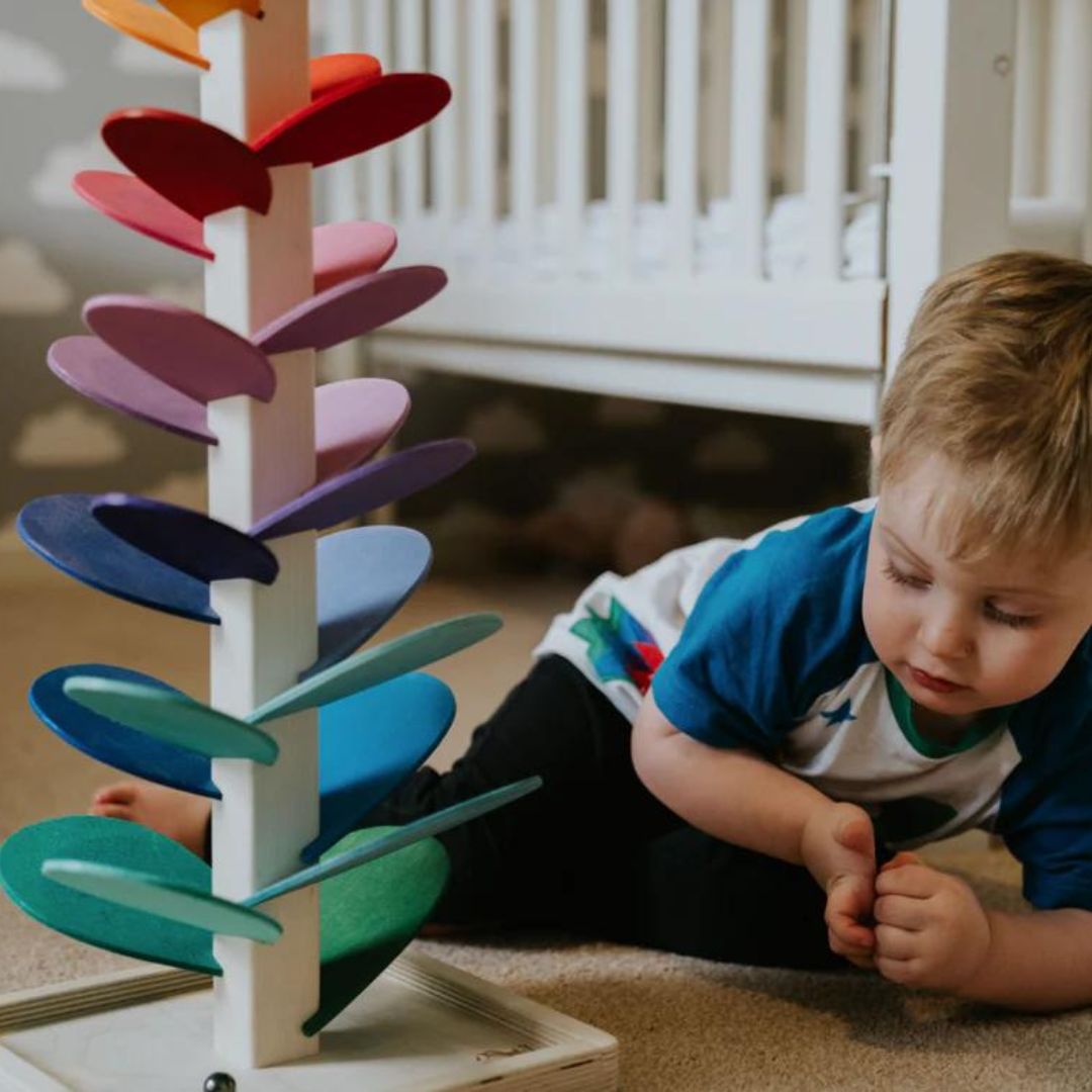 Árbol de Canicas Arcoíris - Juguete Montessori con Música