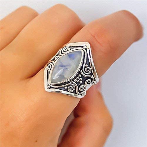 Anillo de piedra lunar estilo bohemio
