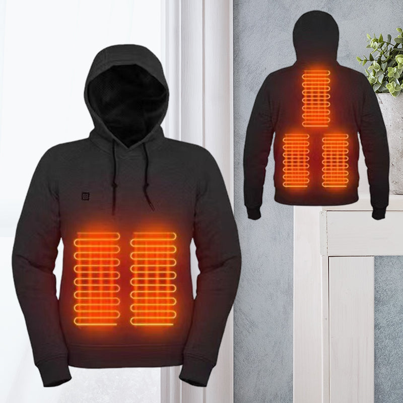 Sudadera con capucha calentada por USB para hombres