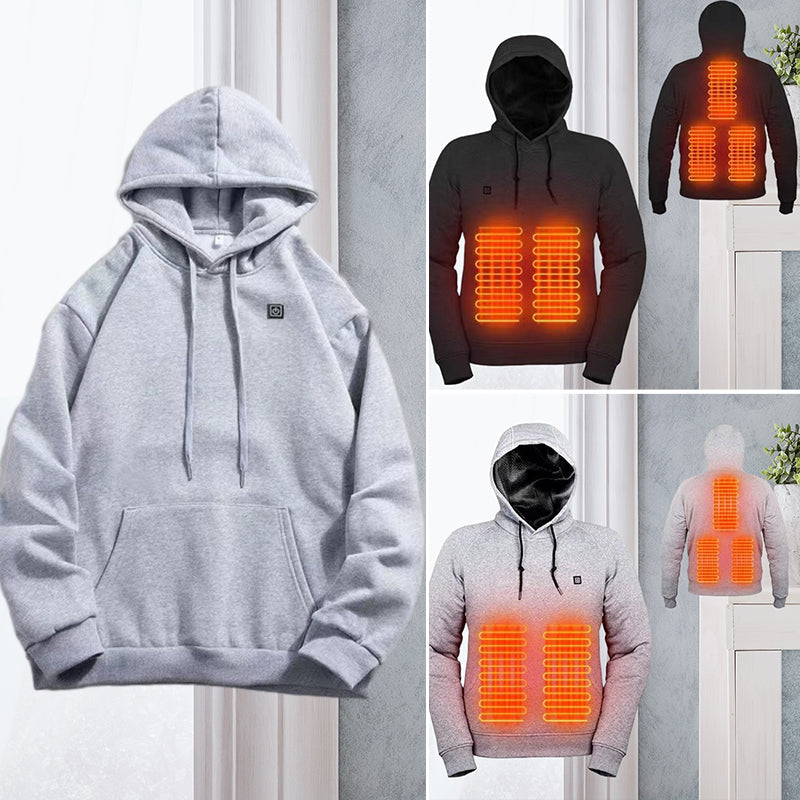 Sudadera con capucha calentada por USB para hombres