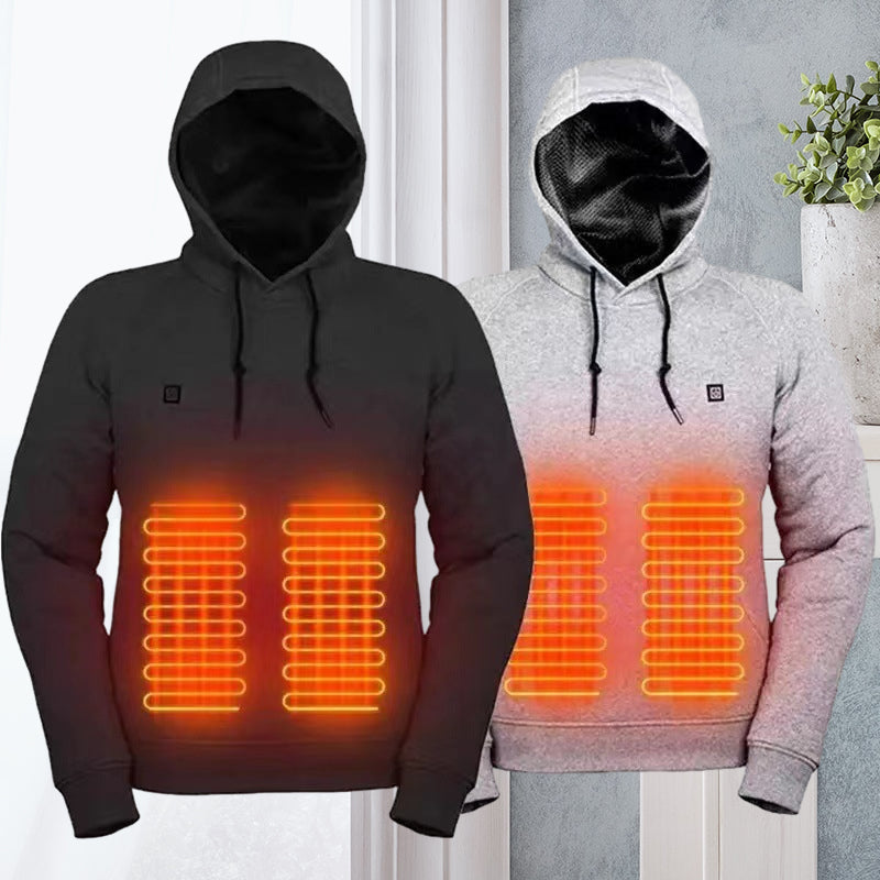 Sudadera con capucha calentada por USB para hombres
