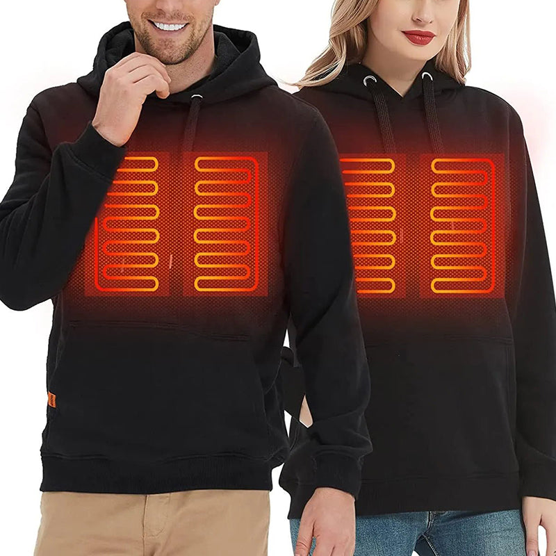 Sudadera con capucha calentada por USB para hombres